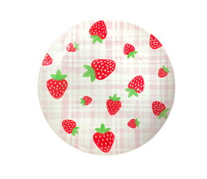 Folsom Strawberry Plaid Plate