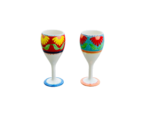 Folsom Floral Wine Glass Set